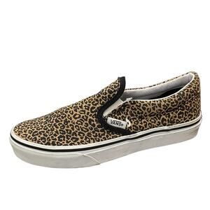 VANS cheetah sneakers pull on slip on animal print size 3 kids